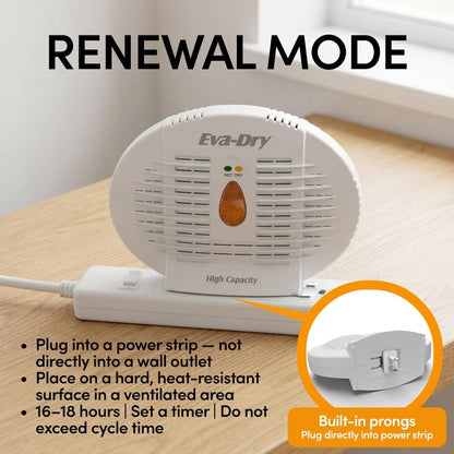 Eva-Dry E-500 Wireless, Portable & Powerful Mini Dehumidifier, Energy Efficient, Renewable Moisture Absorber. Perfect for Closets, Safes, Pantries, RVs, Boat’s, Kegerator & Storage