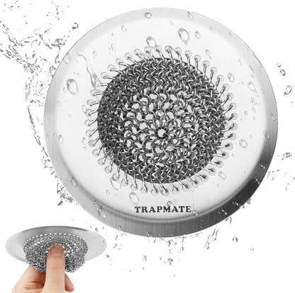 Reversible Kitchen Sink Drain Strainer Basket for Sink & Garbage Disposal | Easy Clean, Anti-Clogging, Fast Drainage, Anti-Slip, Anti-Rust, 304 Stainless Steel, Large Capacity, 4.4",Patented Chain Mesh