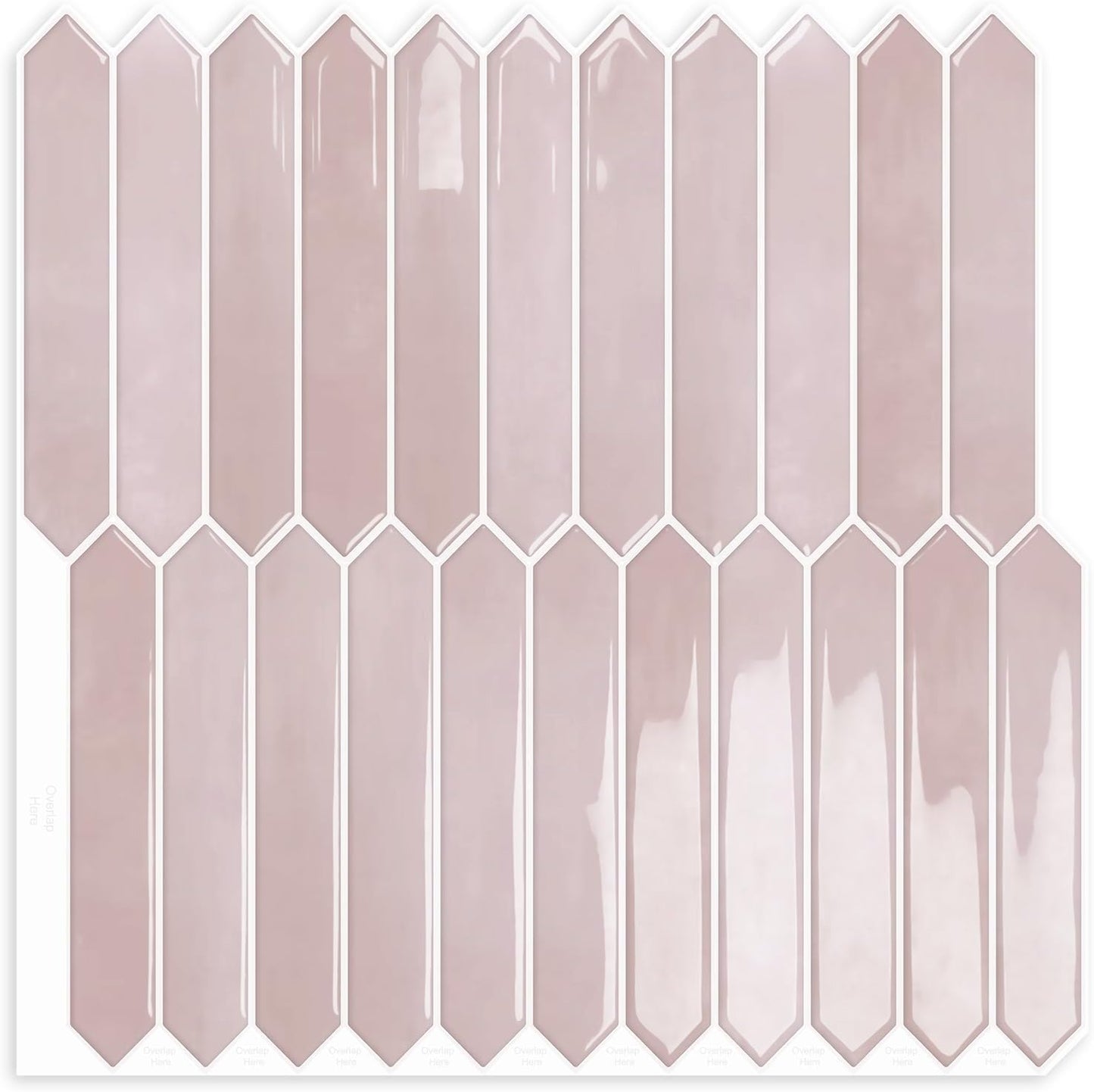 10 Sheets Long Hexagon Tile Peel and Stick Backsplash | Self-Adhesive Wall Tiles Stick on Back Splash for Kitchen, Bathroom, Fireplace,RV(Green,12"×12")