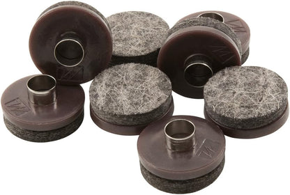 softtouch 7/8" Round Nail On Heavy Duty Felt Furniture Pads for Wood Furniture, Protect Hard Floor Surfaces from Scratches, Brown (8 Pack)
