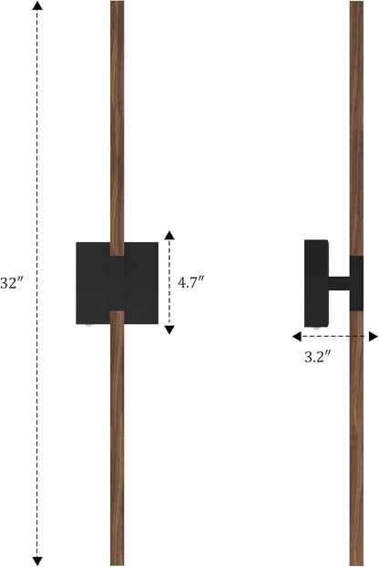 8000mAh Battery Operated Wall Sconce with Remote Control, 3000K-6000K Dimmable Black Wireless Rechargeable Wall Sconces Set of Two with Timer Function for Living Room, Bedroom, Stairwell, TV 24 Inch