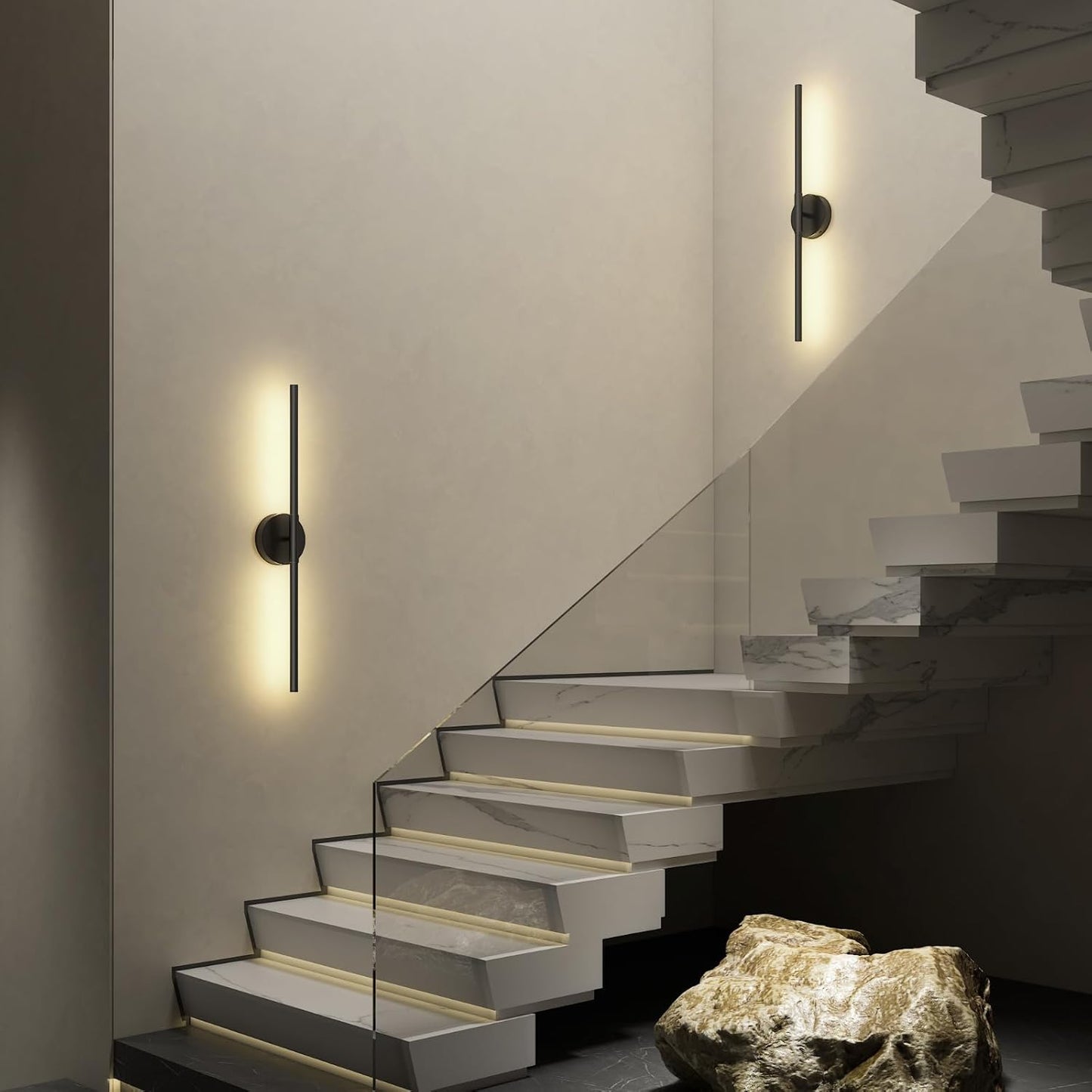 JOFIOS Battery Operated Wall Sconces Set of 2, 360°Rotation Wireless Rechargeable Wall Lights: Dimmable Detachable Wall Lamp with Remote Control, 3000K-6000K Infinite Dimming Wall Sconce 27.6 Inch