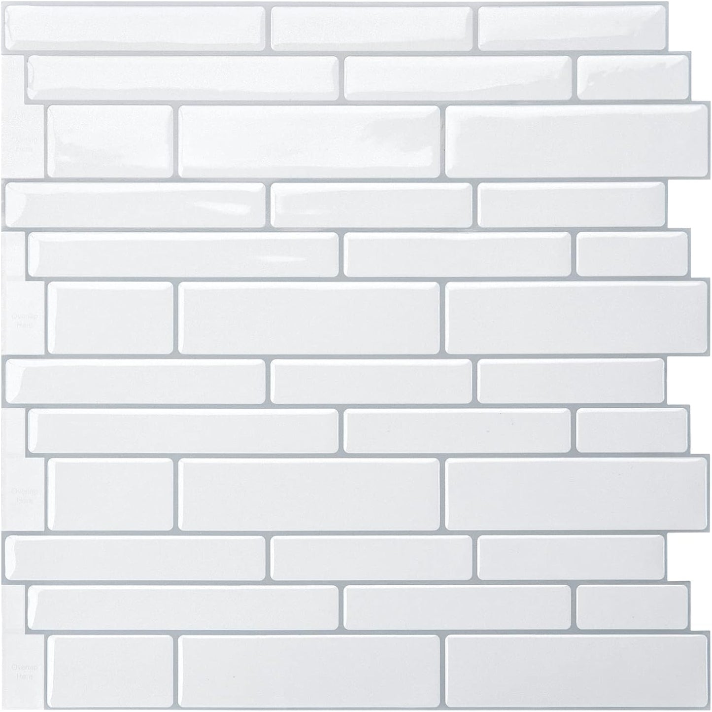 WOWSTAR 10-Sheet Peel and Stick Backsplash Tile for Kitchen Wall, Back Splash Stick On Tiles for Kitchen (12"x 12", Gray)