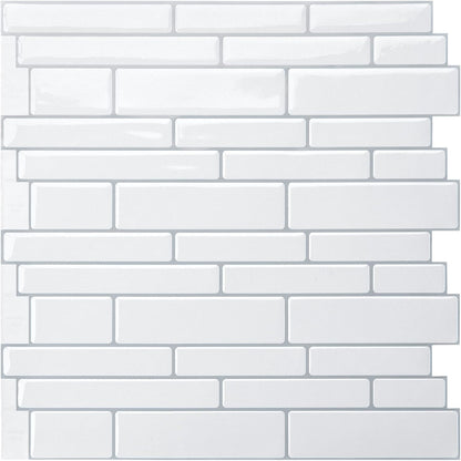 WOWSTAR 10-Sheet Peel and Stick Backsplash Tile for Kitchen Wall, Back Splash Stick On Tiles for Kitchen (12"x 12", Gray)