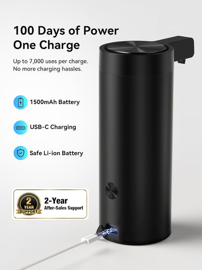 SUNLY Touchless Automatic Soap Dispenser – Clog-Free Pump, 0.2s Fast Sensor, USB-C Rechargeable, Smudge-Resistant Stainless Steel, for Kitchen & Bathroom Soap Dispenser