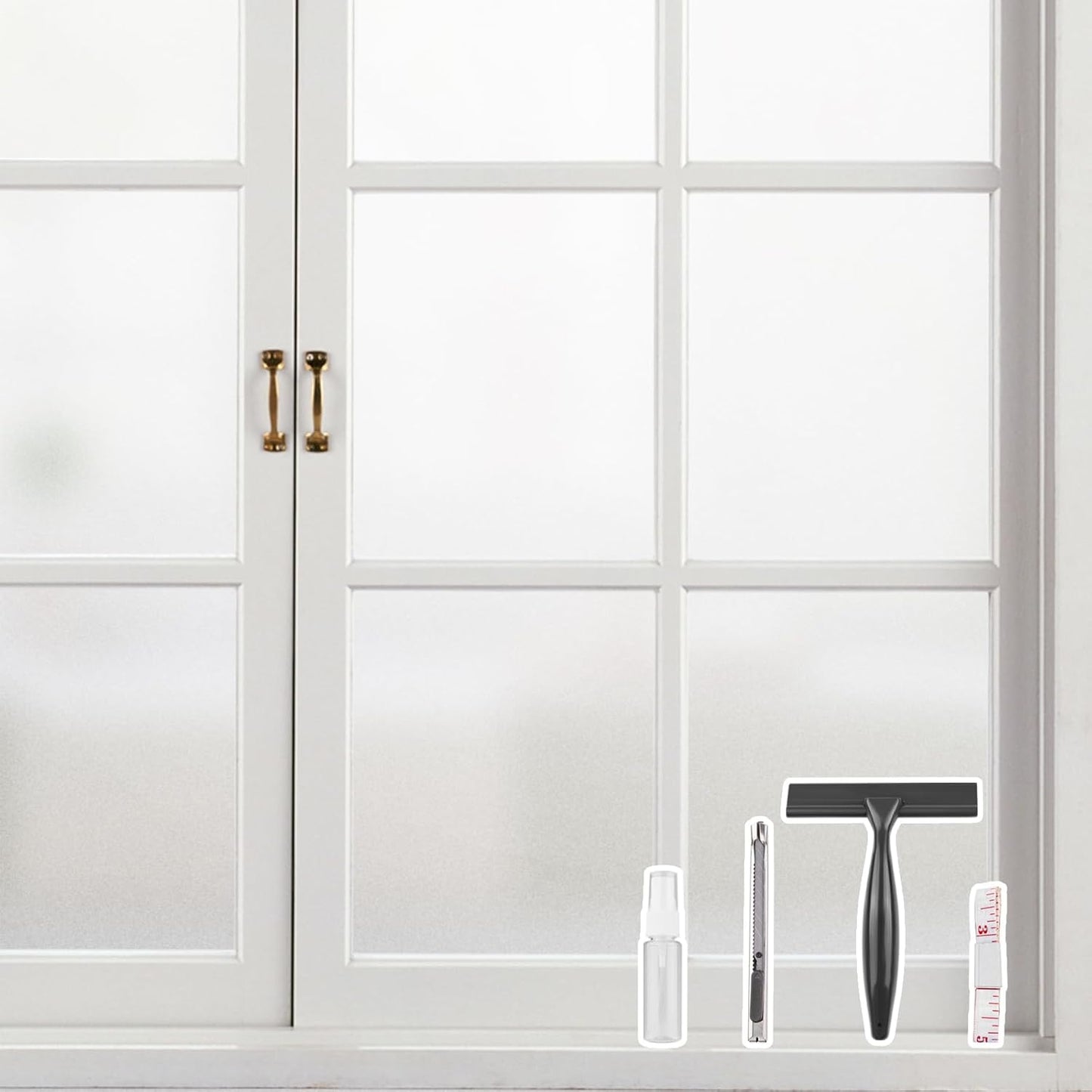 Kromapolis Blackout Window Privacy Film Total Light Blocking Room Darkening Window Covering, Removable Static Cling Frosted Glass Tint, Non-Adhesive, Black 17.5'' x 78.7''