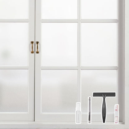 Kromapolis Blackout Window Privacy Film Total Light Blocking Room Darkening Window Covering, Removable Static Cling Frosted Glass Tint, Non-Adhesive, Black 17.5'' x 78.7''