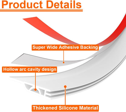 Door Draft Stopper, Door Sweep for Bottom of Door, Weather Stripping Door Seal Gap Filler Bottom Blocker Soundproof Cold Air Insulation Save Energy Installs Quickly and Easily (White, 39‘’)