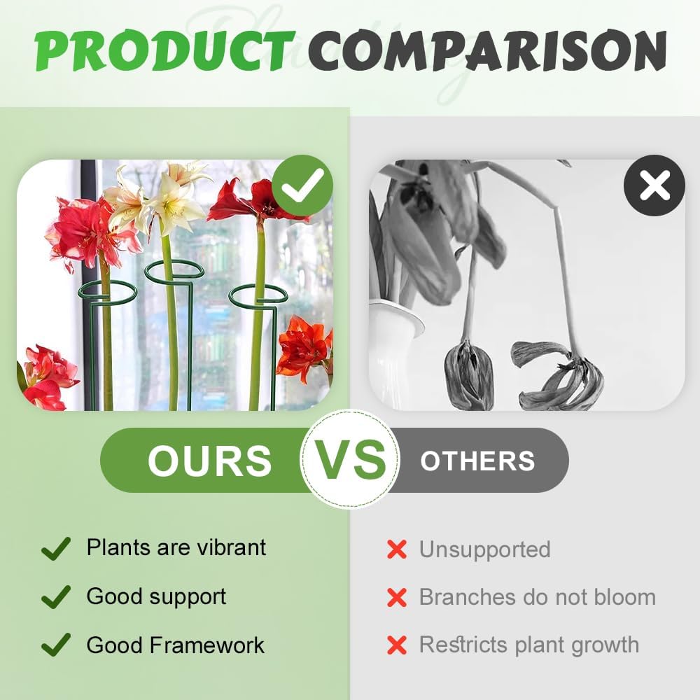 4/8/12 Pack Plant Stakes, 16/24/36 Inch Plant Support Stakes, Plant Sticks Support, Flower Stakes for Plants Peony, Tomato Seedling, Marigold, Amaryllis, Sapling, Coreopsis (16 Inch-4 Pack)