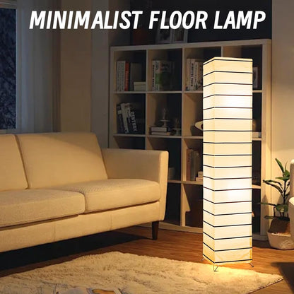 YY YEARCHY Floor Lamp Paper Lamp Japanese Standing Lamps with Rice Paper Shade for Bedroom Livingroom Slim