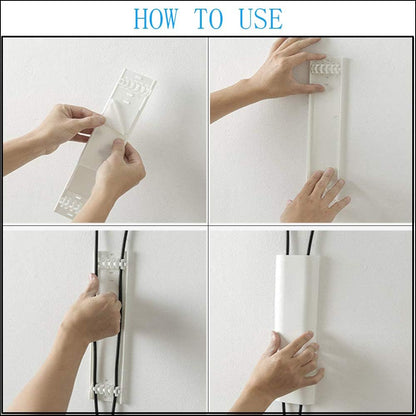 Cable Concealer Cord Cover, Airlxf 2 PCS Self-Adhesive Wall Cable Covers with 4 PCS Double-side Tapes for TV Computer Office Theater (White)