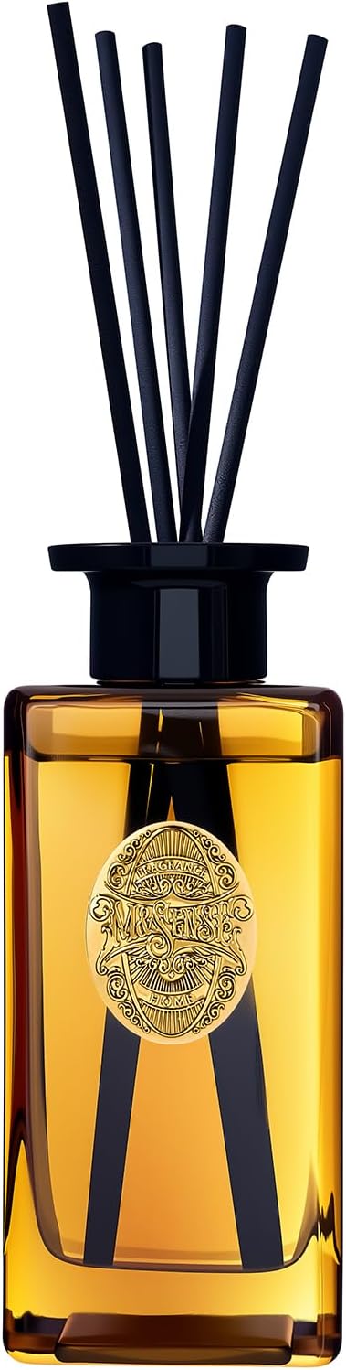M&SENSE 6.3 oz Large Reed Diffuser Set | Lime+Basil Scent Oil Diffuser with Sticks | Hotel Collection Non-Toxic Home Fragrance |for Bedroom Bathroom Living Room - Colors A