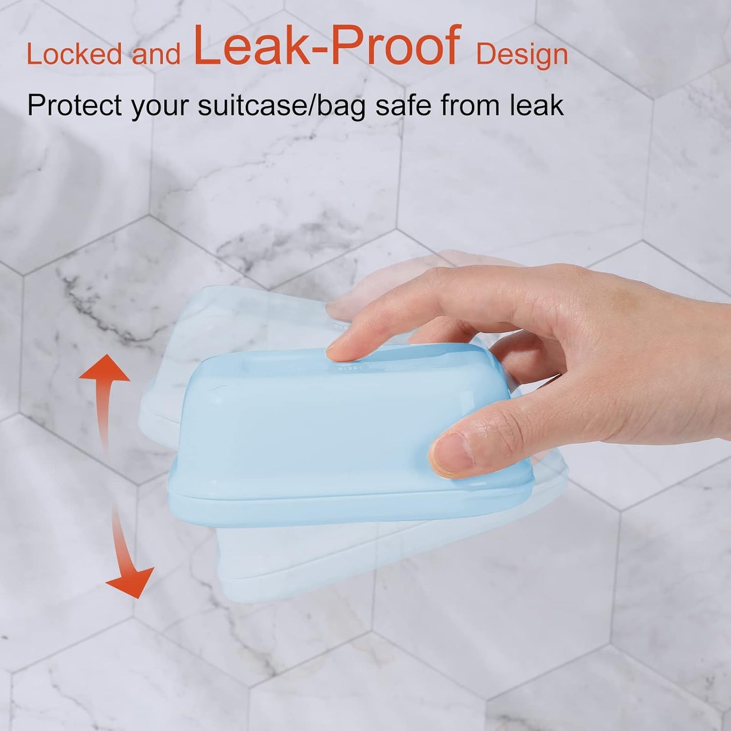 Quatish Leakproof Soap Dish with Lid & Draining Layer, Shatterproof Travel Bar Soap Holder Case Container, Portable Travel Size Toiletries Essentials for Camping, Gym, Bathroom, Black