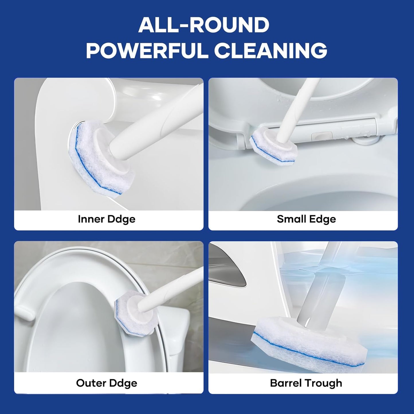 30 Toilet Bowl Refills Fits for Clorox Toilet Brush, Upgrade 3-Layer Disposable Bowl Cleaner Refills for Bathroom Cleaning, 3X Cleaning Power, No Falling Apart