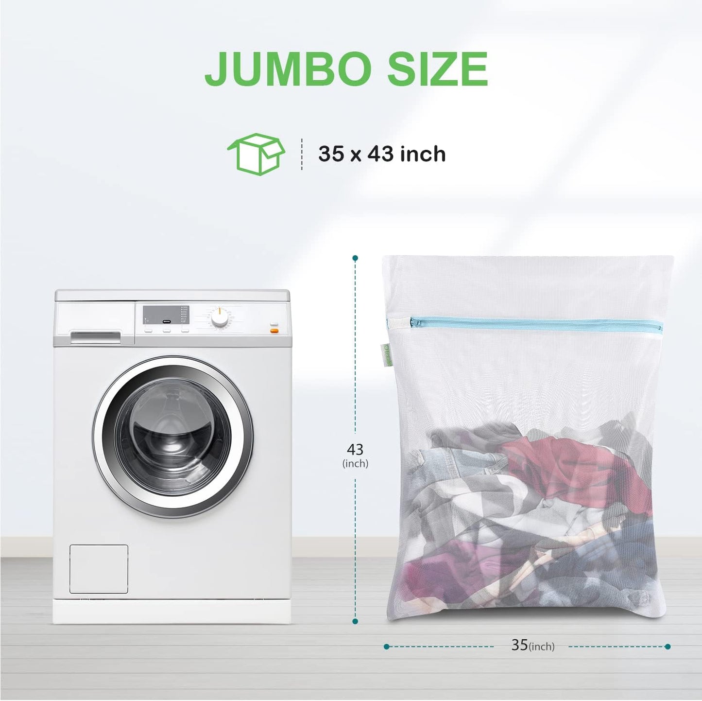 OTraki Large Mesh Laundry Bags 28x35 inch Zipper Mesh Lingerie Bags for Washing Delicates Net Laundry Mesh Bag Machine Washable for Dorm Hotel Camp Don't Drying, Melting 140-176℉, White