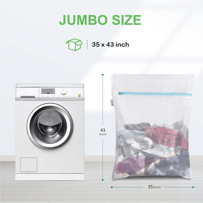 OTraki Large Mesh Laundry Bags 28x35 inch Zipper Mesh Lingerie Bags for Washing Delicates Net Laundry Mesh Bag Machine Washable for Dorm Hotel Camp Don't Drying, Melting 140-176℉, White