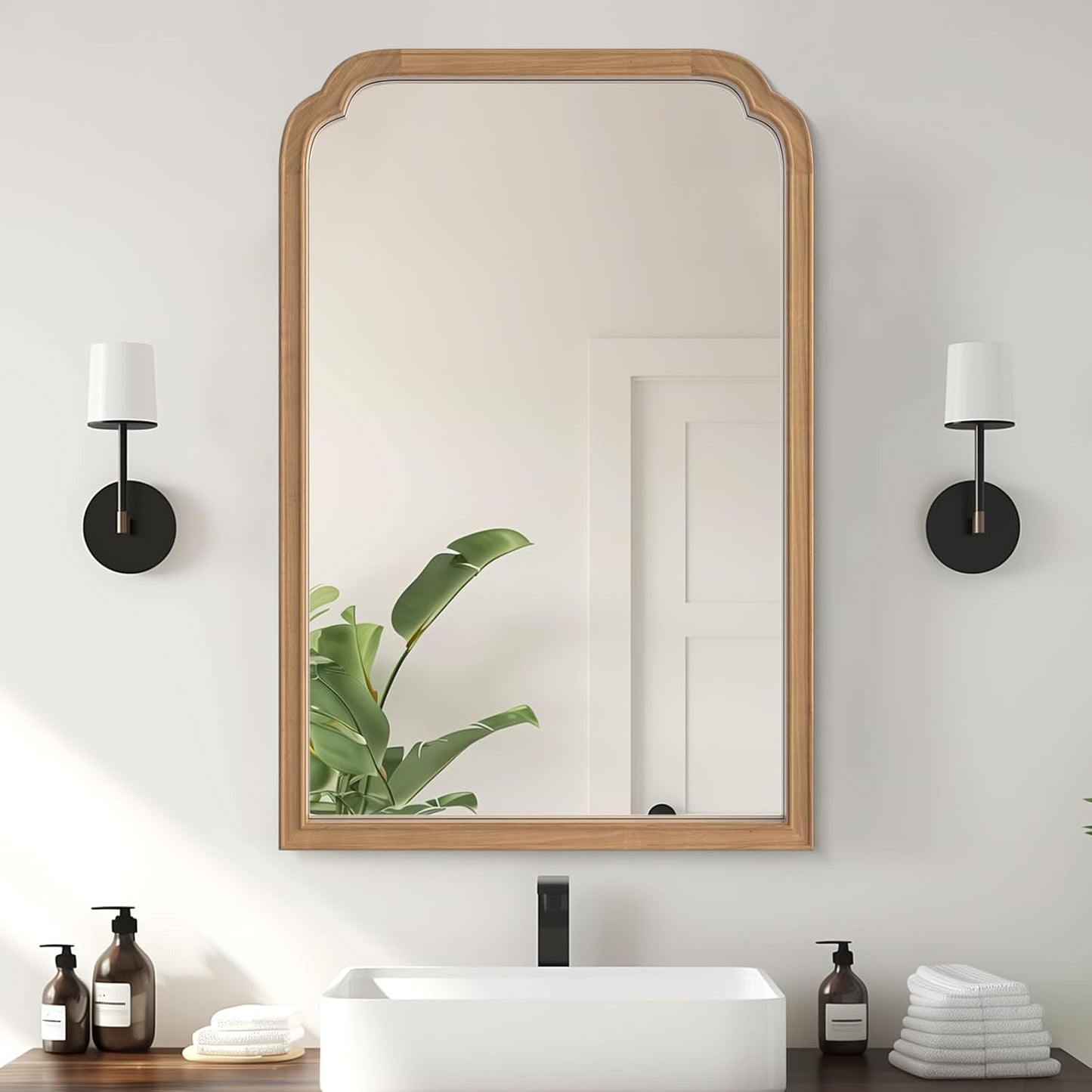 WallBeyond Full Length Mirror Wall Mounted 65"x22", Rustic Wooden Frame Floor Mirror, Large Full Body Mirror for Bedroom, Leaning or Hanging Against Wall, Natural