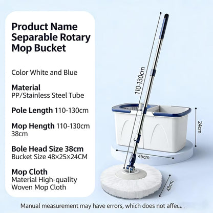 Spin Mop and Bucket Set - 360 Degree Microfiber Mop with Hands Free Wringer System, Multi Surface Floor Cleaning Mop for Hardwood, Tile, and Vinyl Floors