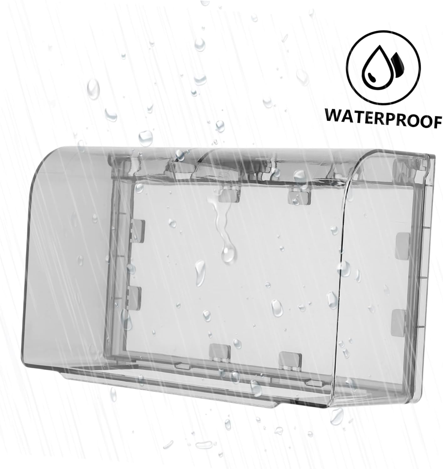DOITOOL Waterproof Socket Protective Cover Sticky Style Double-Position Thickened Outlet Cover Weatherproof Socket Box for Home Kitchen Bathroom Easy Installation 7.95X4.76X2.95 Inch