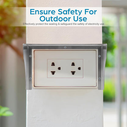 Homoyoyo Outlet Box Protection Cap Power Supply Outdoor Wireless Housing Cover Electrical Box Splash Proof Shell Rainproof Cover Plate Protector Socket Socket Electric Car Metal 7.86X4.72X4IN