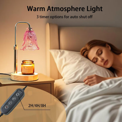 Candle Warmer Lamp with Timer Dimmer Adjustable Height for New Home House Bedroom Decor,Wax Melt Warmer with 2 Bulbs for Jar Candles, Gifts for Mom Women Friend Sister Mothers Day Birthday | Black