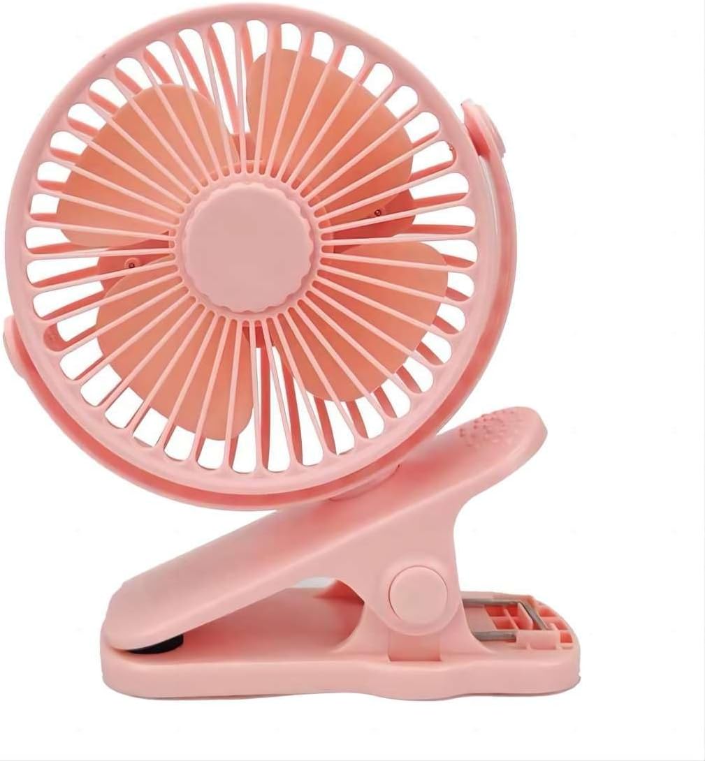 Compact USB Rechargeable Clip on Fan, 6 Inches Portable Personal Fan for Outdoors, Car Seat, Gym - Black
