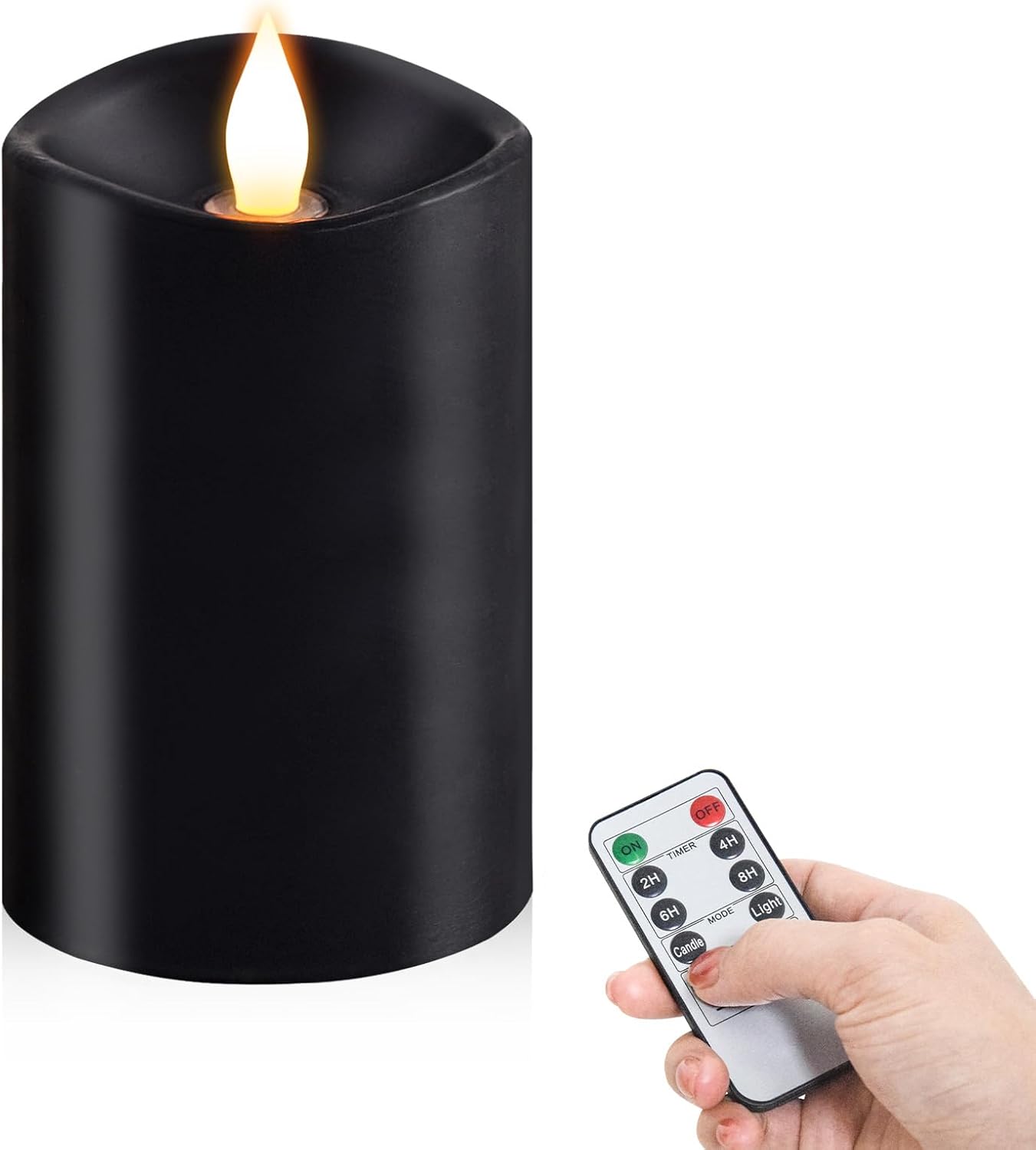 3x4 Flickering Flameless Candles Set of 3,Real Wax Pillar LED Candles,with Timer,4 inch Flameless Candles with Remote,for Party Wedding Holiday Home Decor,Ivory