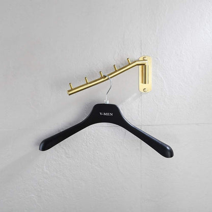 JQK Folding Clothes Hanger Rack, Stainless Steel Swing Arm Hook Holder, Clothing Hanging System Drying Closet Storage Organizer Brushed Finished Wall Mount, SHR100-BN