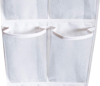 MISSLO Heavy Duty Over The Door Storage with 12 Mesh Pockets (White)