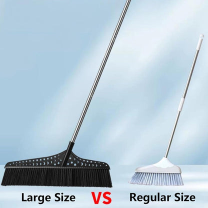 Heavy Duty Broom, Durable Sweeper Broom with Stainless Steel Handle, Outdoor Broom for Driveways Patios Open Areas(Black,70cm)