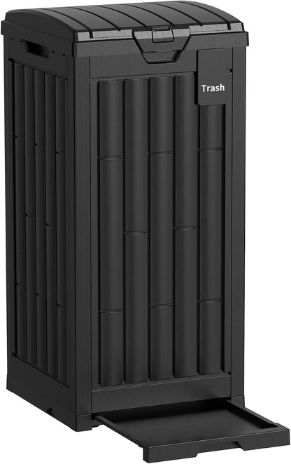 Outdoor Storage Box, 60 Gallon Waterproof Deck Box, Lockable Storage Container, Built-in Reinforcing Metal Rod Outside Resin Bin for Patio, Garden, Poolside and Garage