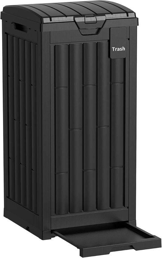Outdoor Storage Box, 60 Gallon Waterproof Deck Box, Lockable Storage Container, Built-in Reinforcing Metal Rod Outside Resin Bin for Patio, Garden, Poolside and Garage