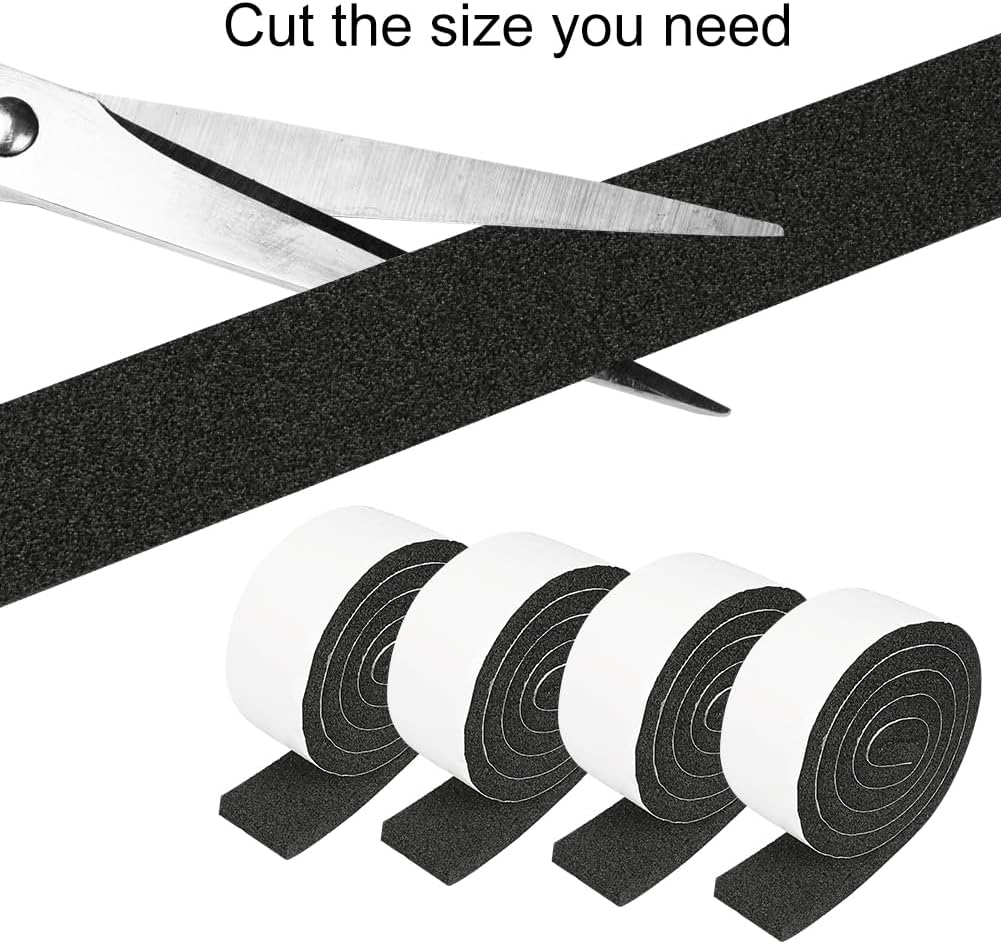 Seal Foam Tape,1/2 Inch W x 1/8 Inch T Weather Stripping for Door and Window,High Density Single Sided Closed Cell Door Insulation Weather Strip, 3 Rolls Total 50FT Black