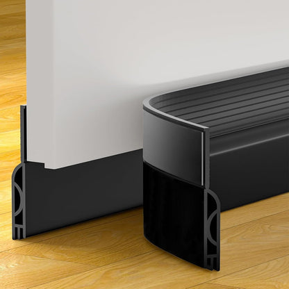 Door Draft Stopper, Door Sweep for Bottom of Door, Weather Stripping Door Seal Gap Filler Bottom Blocker Soundproof Cold Air Insulation Save Energy Installs Quickly and Easily (White, 39‘’)