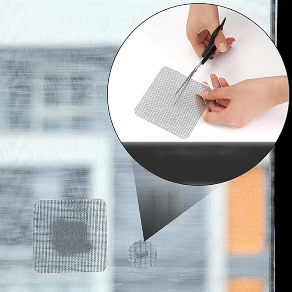 30 Pcs 10 x 10 cm Self Adhesive Window Screen Repair Patches Black Window Screen Repair Tape Screen Door Mesh Repair Tape Screen Door Hole Covers