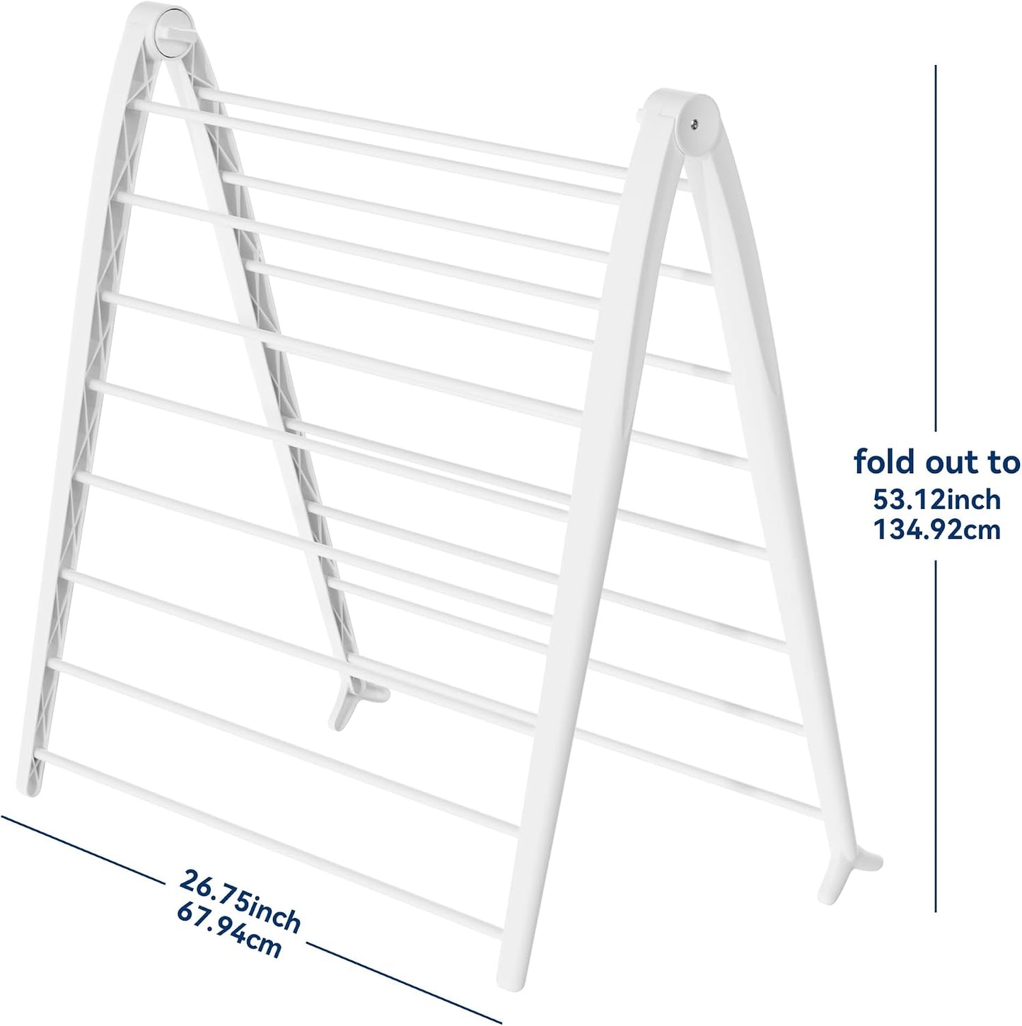 Whitmor Spacemaker Folding Drying Rack, Freestanding Indoor Clothes Dryer, Space Saving Compact Design, 6"L x 26"W x 51.5"H, White