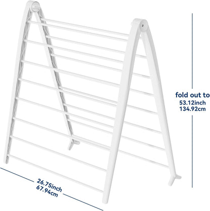 Whitmor Spacemaker Folding Drying Rack, Freestanding Indoor Clothes Dryer, Space Saving Compact Design, 6"L x 26"W x 51.5"H, White
