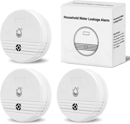 Water Leak Detector 4 Packs, Lound Sound Sensor Alarm, Home Water Flooding Monitor Sink Overflow Monitoring Wet Moisture Alert Pipe Leakage Drip Detection Warning for Basement, Laundry, Bathroom