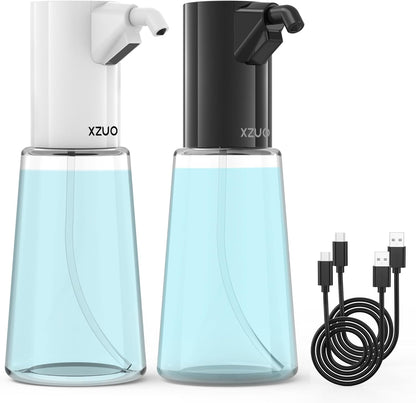 Automatic Soap Dispenser Touchless, Rechargeable 15oz/400ML Large Capacity Four-Level Adjustable Dispenser Volume Suitable for Bathroom and Kitchen (White)