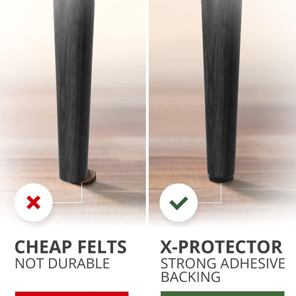X-Protector Premium Felt Furniture Pads - 20 PCS 6 x 1/2" - Black Rectangular Pads with Tenacious Adhesive - Protects Hardwood, Laminate & Tile Floors