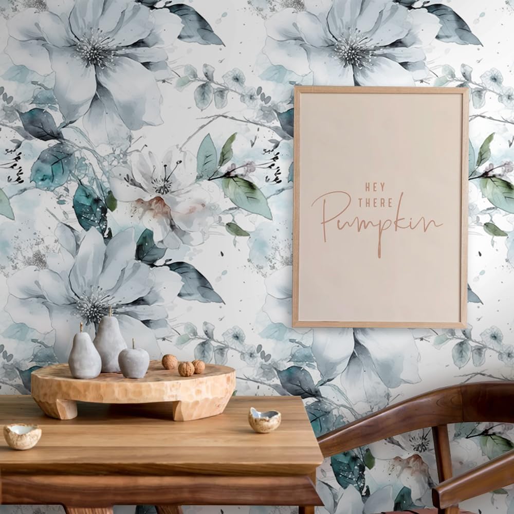 18"x236" Boho Cream/Brown Daisy Flower Peel and Stick Self Adhesive Wallpaper Removable Contact Paper Stick on Easy Peel Off Wall Paper for Kitchen Bedroom Bathroom Renter