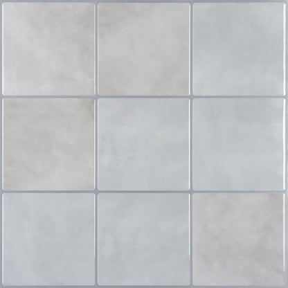 CHIHUT 6 Sheets 12"x12" Glossy Grey Concrete Checkered Peel and Stick Backsplash Tiles Waterproof Heat Resistant Self Adhesive Vinyl Wall Tiles for Kitchen Bathroom Laundry Room Renter Friendly Tiles
