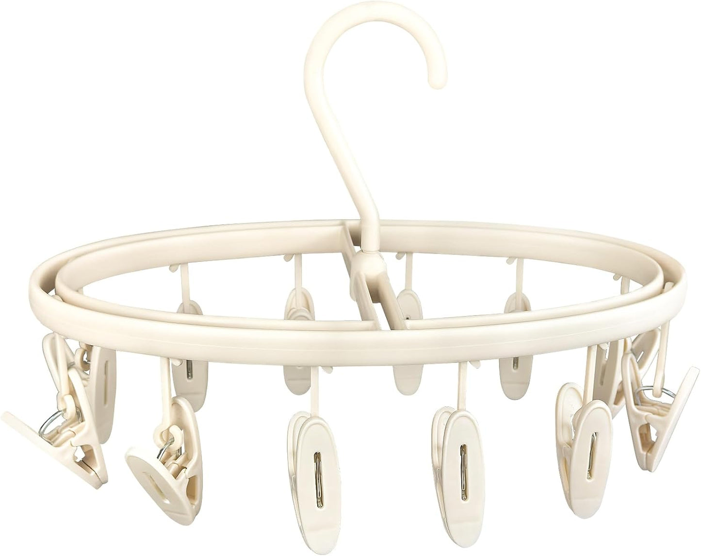 Plastic PP Drying Hanger, Anti-Rusty Drying Rack for Clothes, Socks, Lingeries, Delicates, Drying Hanger with 32 Clips for Baby Clothes, Towels