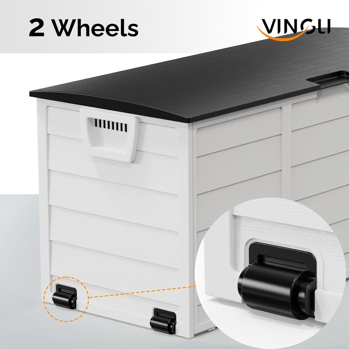 VINGLI 75 Gallon Outdoor Storage Box, Lockable Plastic Storage Containers with Lid, Patio Deck Box Furniture for Garden, Pool, Balcony, Yard (Coffee)