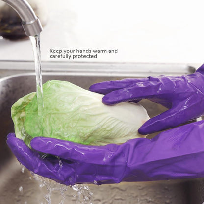 Alimat PluS 3 Pack Reusable Cleaning Gloves Latex Free, Dishwashing Gloves with Cotton Flock Liner and Embossed Palm, Waterproof Household Gloves for Laundry, Gardening (Medium)