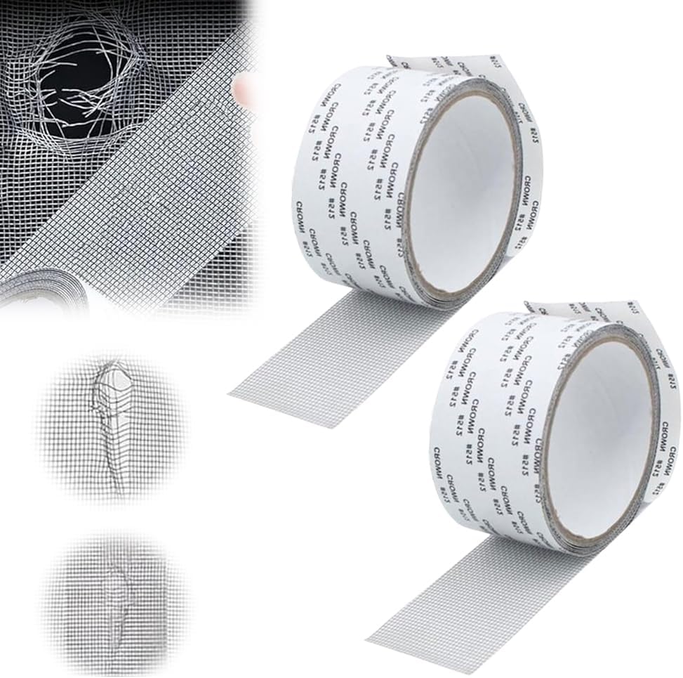Moonboat Strong Adhesive Screen Repair Tape, 2024 Upgraded 2" x 80" Screen Repair Kit, Creative Screen Repair Tapes, Household Self-Adhesive Screen Window Repair Patch for Windows(Grey,1pcs)