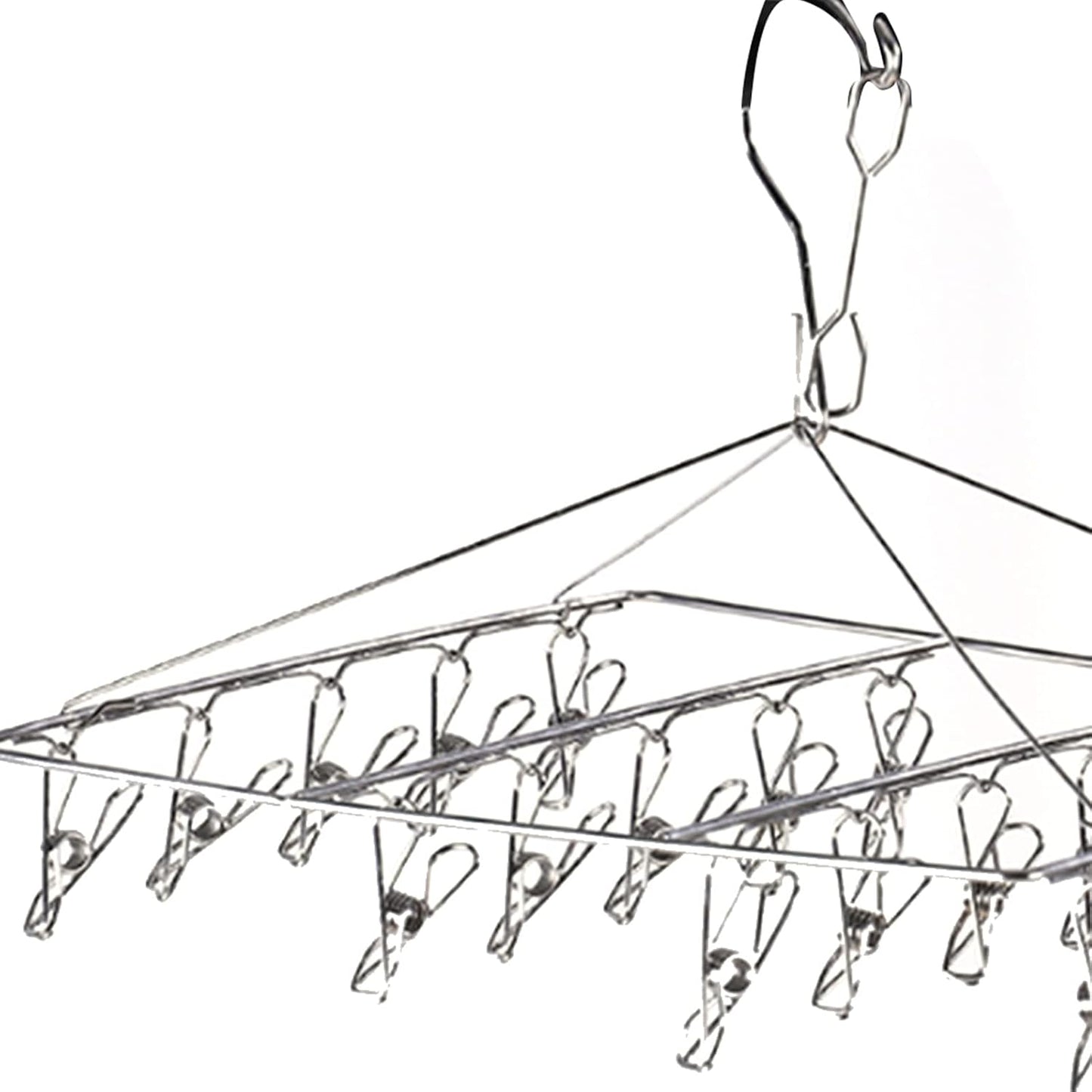 Clothes Drying Racks Clip Hangers, Clothes Drying Hanger Stainless Steel Multi Clip Laundry Drip Hanging Rack for Underwear Socks Hat(Round)