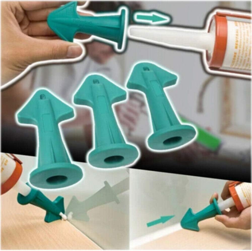 Wixine 6Pcs 3 in 1 Silicone Caulking Finisher Nozzle Plugs Caulk Spatulas Filler Spreader
