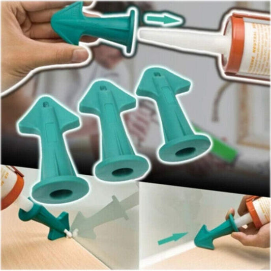 Wixine 6Pcs 3 in 1 Silicone Caulking Finisher Nozzle Plugs Caulk Spatulas Filler Spreader