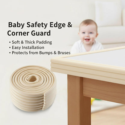 Baby Proof Corners and Edges, 6.5 Ft Self - Adhesive Edge Protector for Baby, Soft NBR Rubber Foam Padding, Furniture, Sharp Edge Safety Corner Edge Bumper Guard-Black